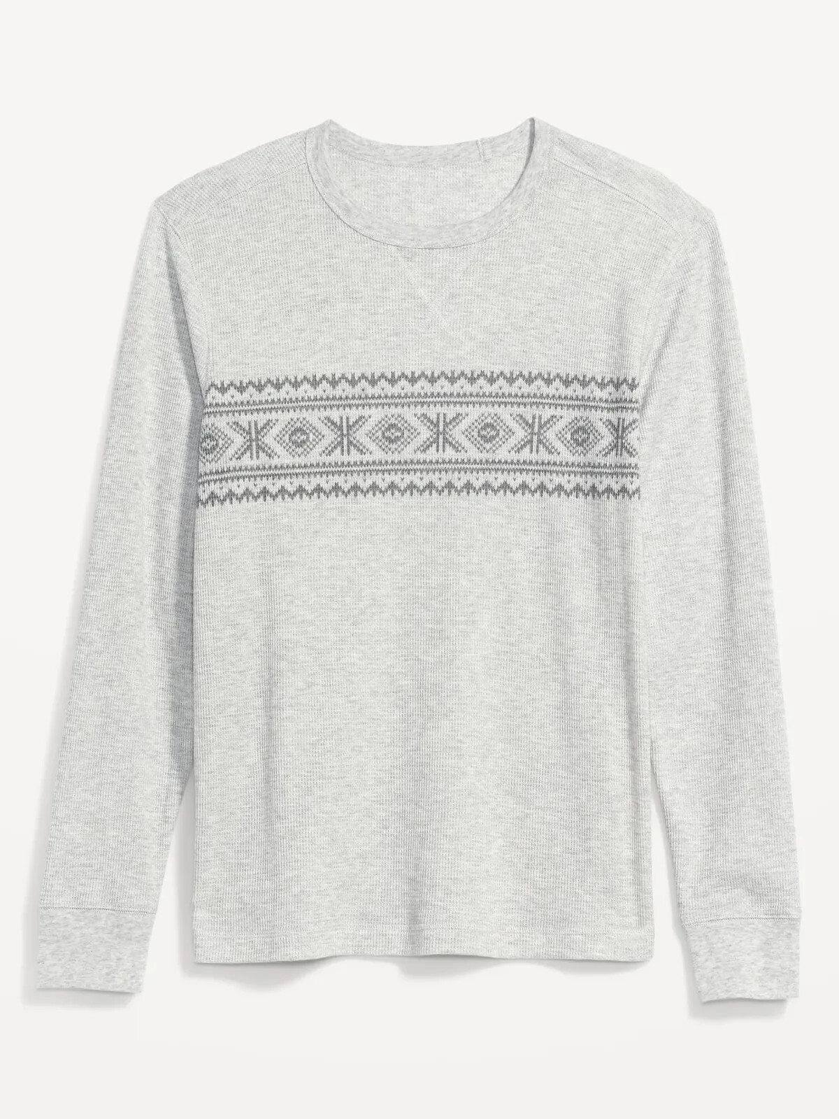 

NWT OLD NAVY Серая термовязаная футболка с длинными рукавами Fair Isle Мужская рубашка M XL, Gray fair isle
