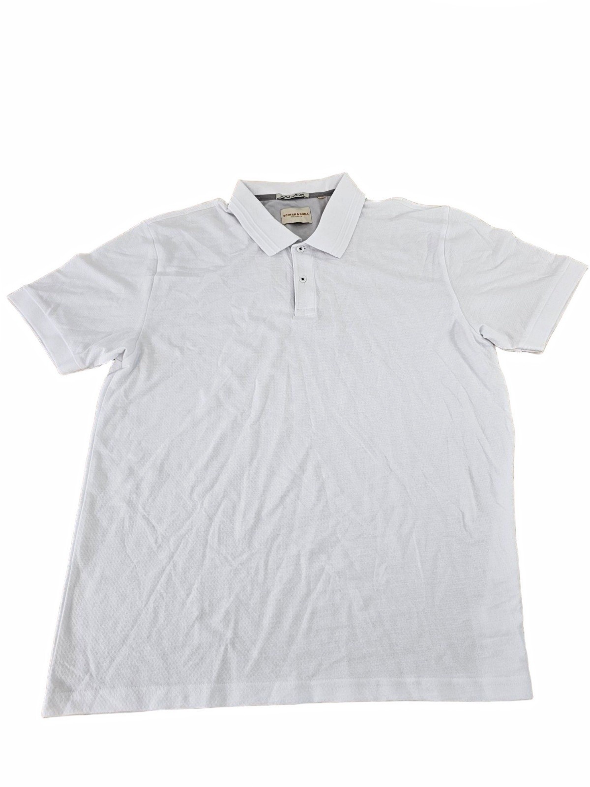 Scotch & Soda Men's Jacquard Stretch Regular Fit Polo Shirt White XL / X-LARGE