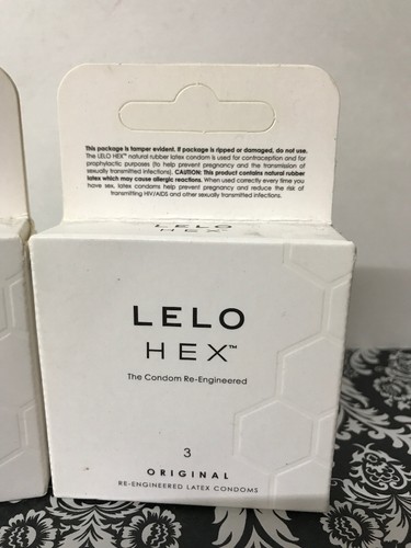 Lot of 2 LELO Hex Condom Luxury Unique Ultra Thin 0.045mm 3 Count exp 2021