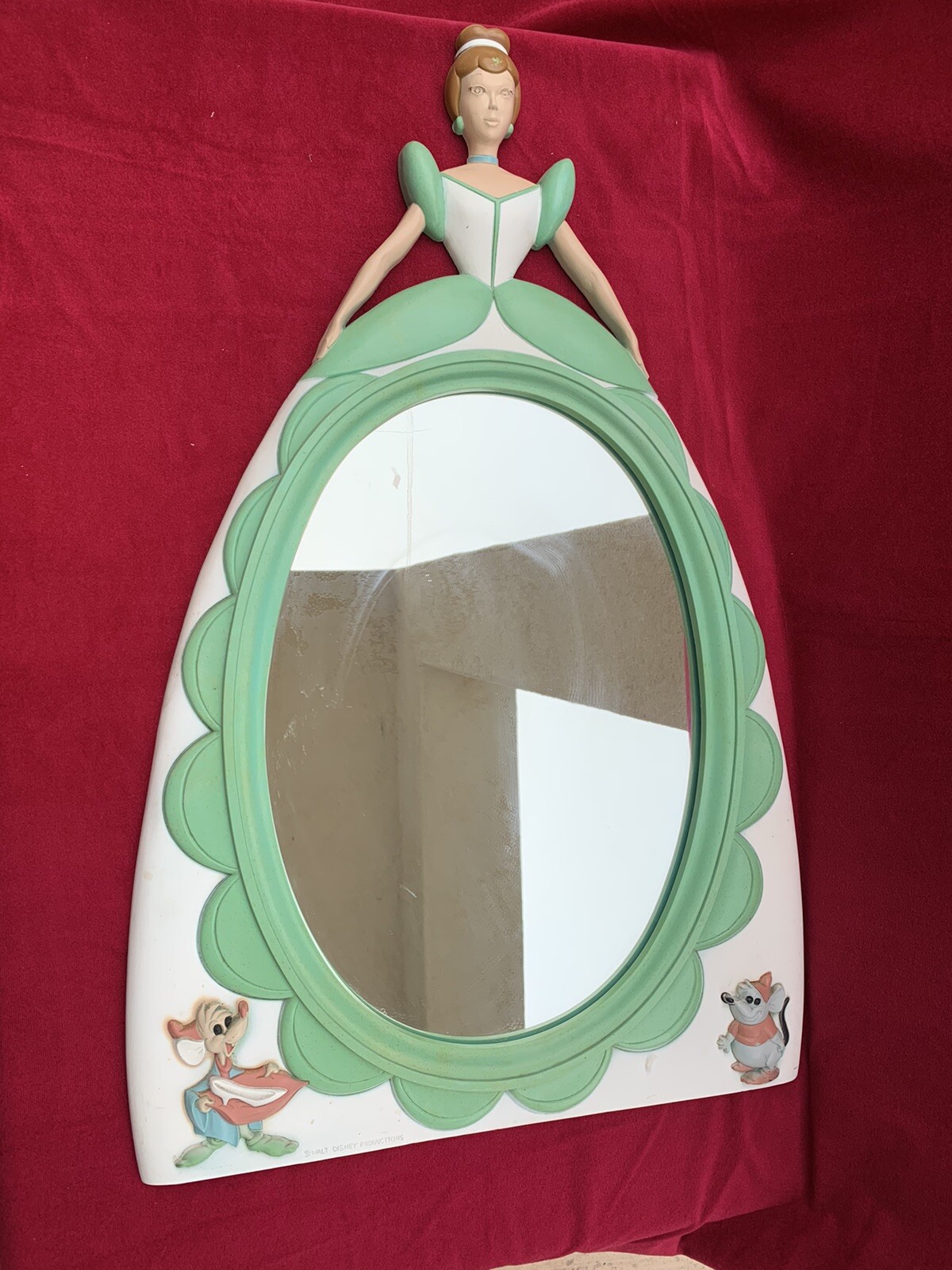 60'sヴィンテージ Disney ディズニー ピノキオ ウォールミラー 壁掛け Vintage 1960's Disney Pinocchio & Friends Oval Wall Mirror