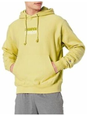 

CHAMPION Мужская желтая классическая толстовка с капюшоном на завязках, Желтый, GF68586380