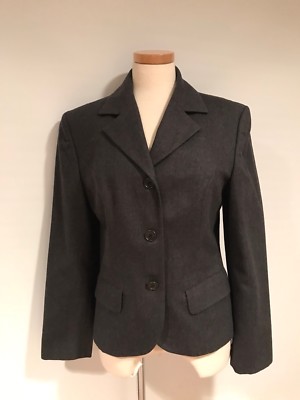 SISLEY PURE VIRGIN WOOL CHARCOAL JACKET BLAZER SIZE 44 Italy 