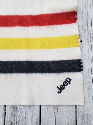 ??Vintage Faribo Wool Blanket Jeep Logo 30