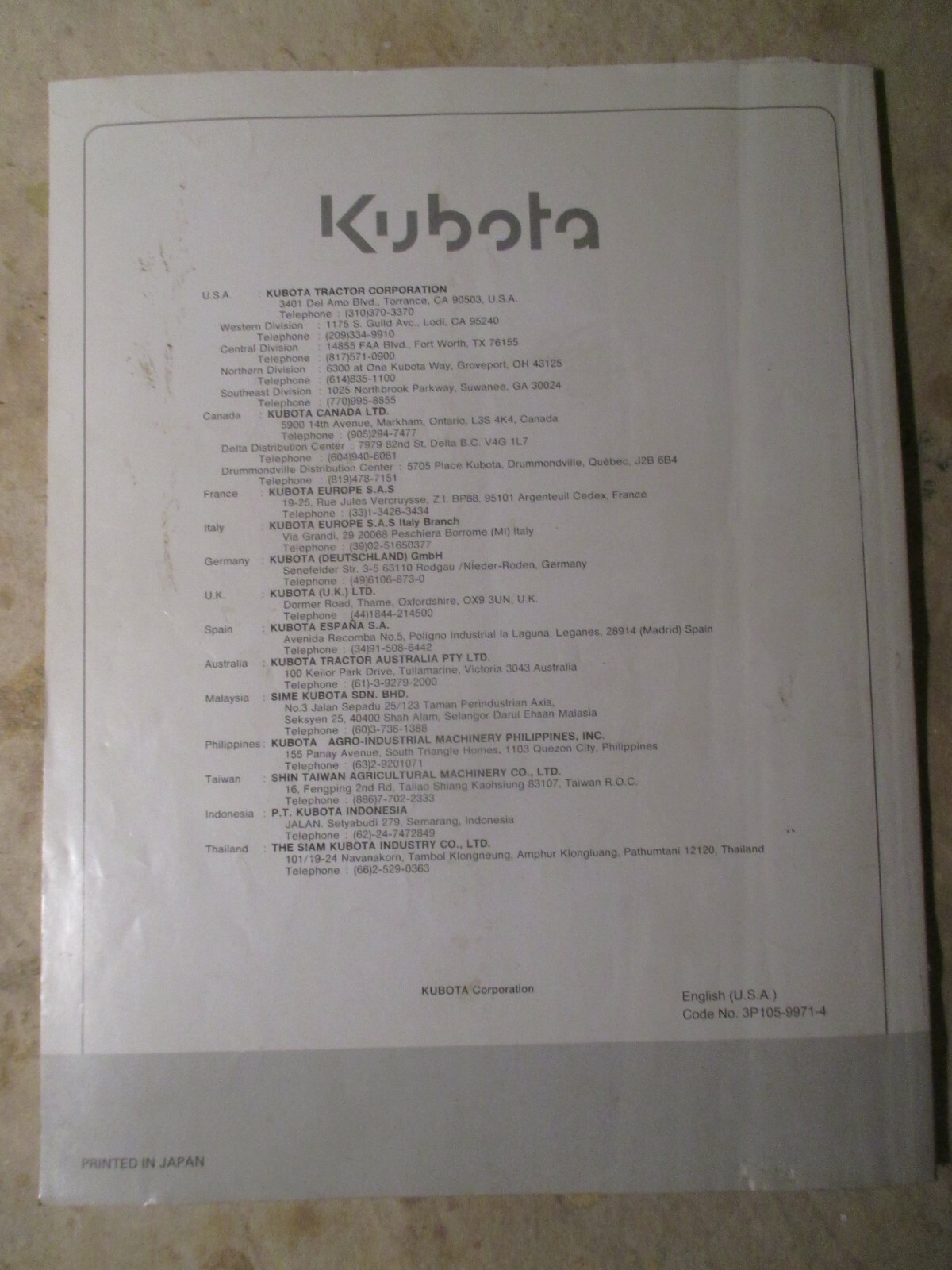 Kubota M95X M108X M125X Operators Manual 3P105-99714