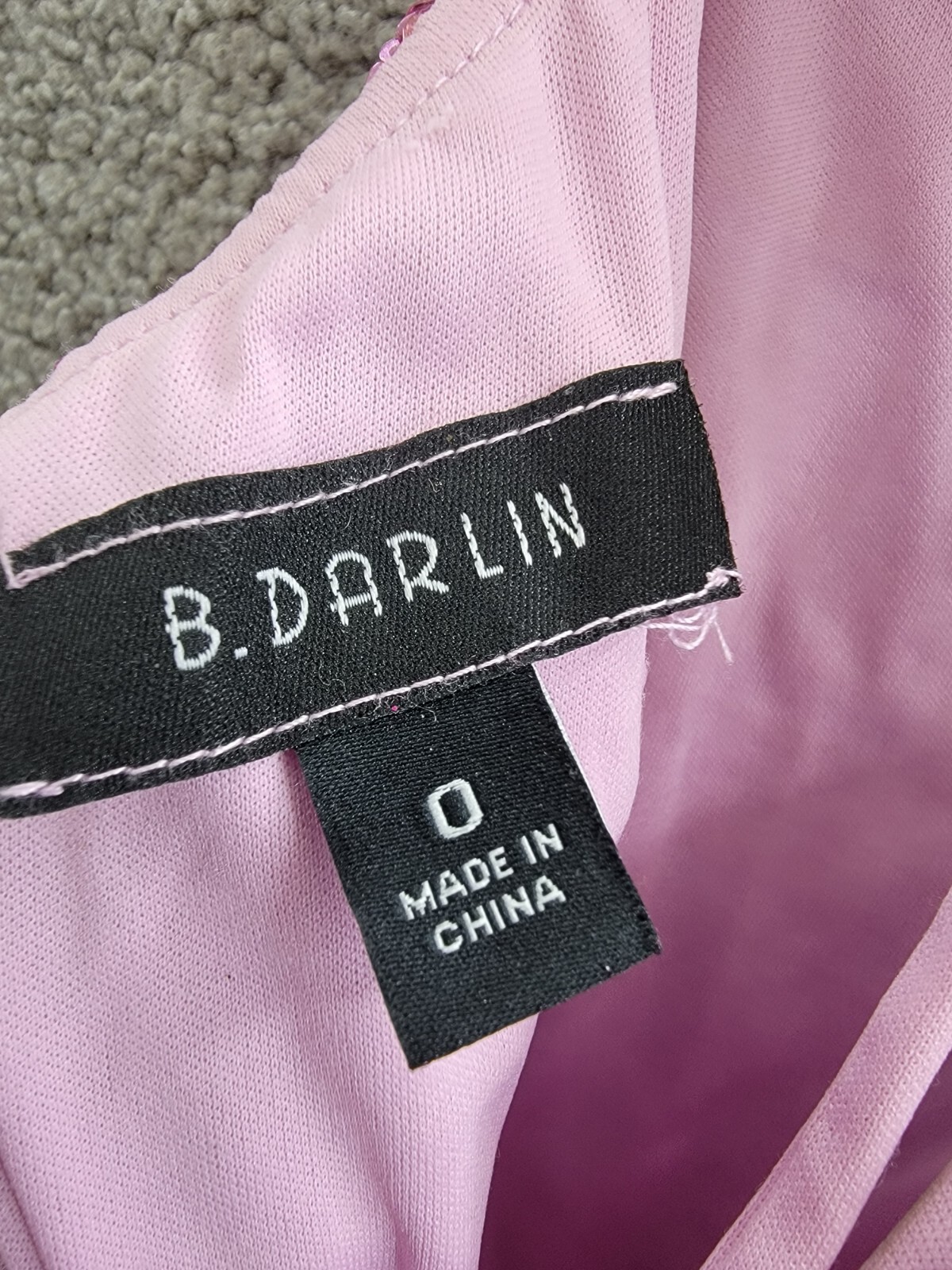 B Darlin Sequin-Pattern Floor-Sweeping Gown Juniors' 0 Dark Mauve Zip Closure - Picture 16 of 17