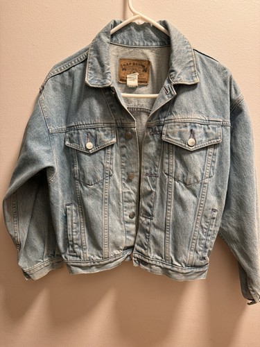 VTG '98 GAP JEANS DENIM Boy's MULTI-POCKET Button-Up TRUCKER
