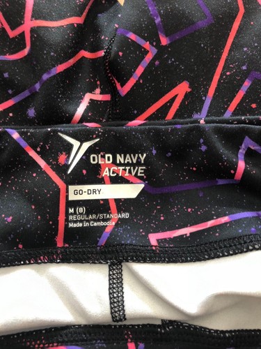 Old Navy Active Big Kid Go Active  (8) Black Geometric Printed Leggings Pants