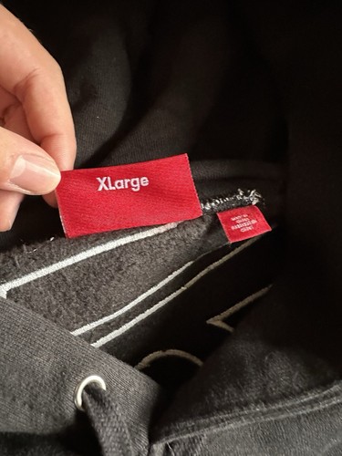Pre-owned Supreme Satin Appliqué Hooded Sweatshirt (fw24) Black Size Xlarge