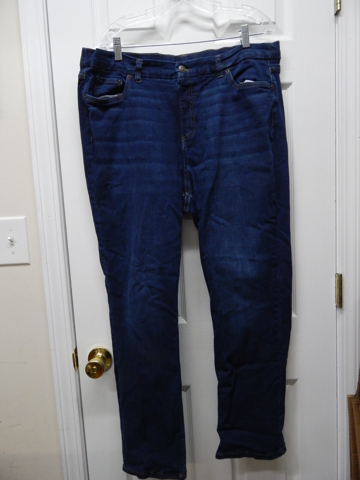 Denim Co Easy Stretch Denm Strght-Leg 5-Pockt Jeans-Dark Denim Co Easy Stretch Denm Strght-Leg 5-Pockt Jeans-Dark