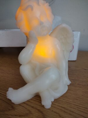 Home Reflections Brilliantly Lighted Cherub -4 or 8 hr.- Candle Impressions -NIB