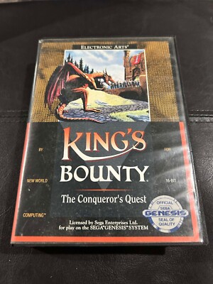 Sega Genesis King's Bounty The Conqueror's Quest Case & Cartridge NO MANUAL