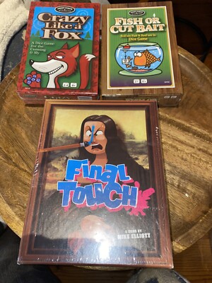 Lot Of 3 Games- FINAL TOUCH, Fish Or Cut Bait, Crazy Like A Fox Ages 8+ Fun NEW