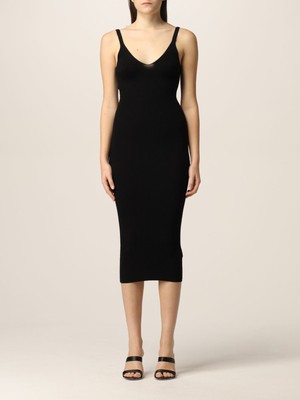 

GUESS Женское черное эластичное облегающее платье-свитер миди без рукавов с v-образным вырезом  XS, Черный