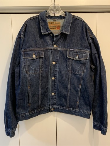 Guess USA ジャケット Vtg 80's Guess USA Made Blue Jean Work CHORE Coat 4 Pocket