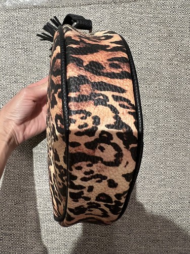 DSW Mix No 6 Crossbody Purse Leopard Print Round Canteen New