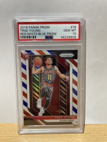 Trae Young 2018-19 Panini Prizm Rookie #78 Red White Blue