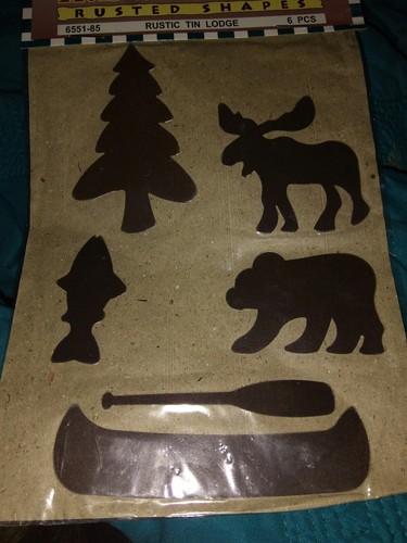 New Rustic Accents Shapes Tin Lodge Moose Tree Bear Fish Canoe Craft Kit Cabin