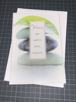 Hallmark Sympathy Card: Simple Stacking Rocks Cairns Wish Comfort Peace Memories
