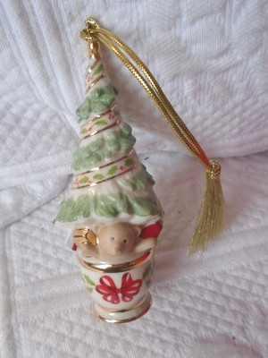 LENOX Christmas Tree Shaped Ornament Teddy Bear Gifts New $40.00 Topiary Like
