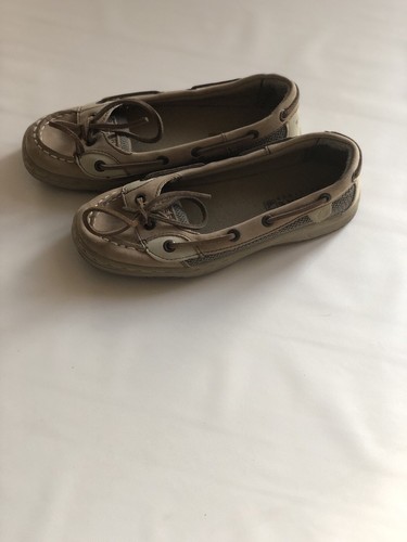 Youth Girls Sperry Top-Sider Laguna Boat Shoes Tan Cheetah Size 1.5m!!!