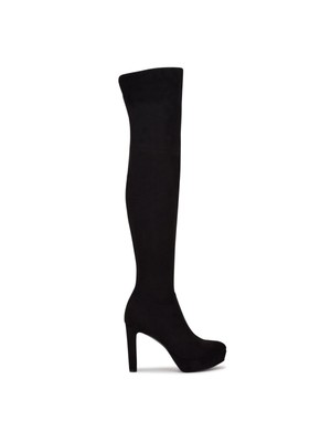 Женские черные ботинки на платформе NINE WEST с круглым носком на шпильке длиной 6,5 м