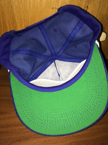 Vintage American Augers Construction Blue Corduroy Snapback Hat RARE