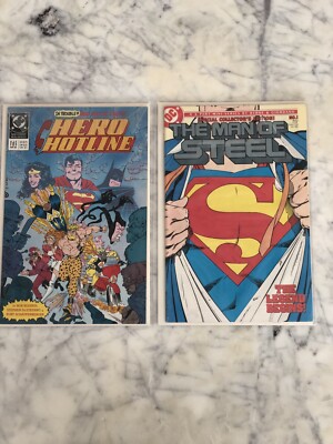 The Man Of Steel #1, DC, 1986 & Hero Hotline #1 Lot Of 2    great Condition