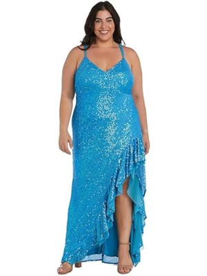 Женское бирюзовое платье MORGAN & CO с высоким разрезом крест-накрест и открытой спиной Juniors 14W