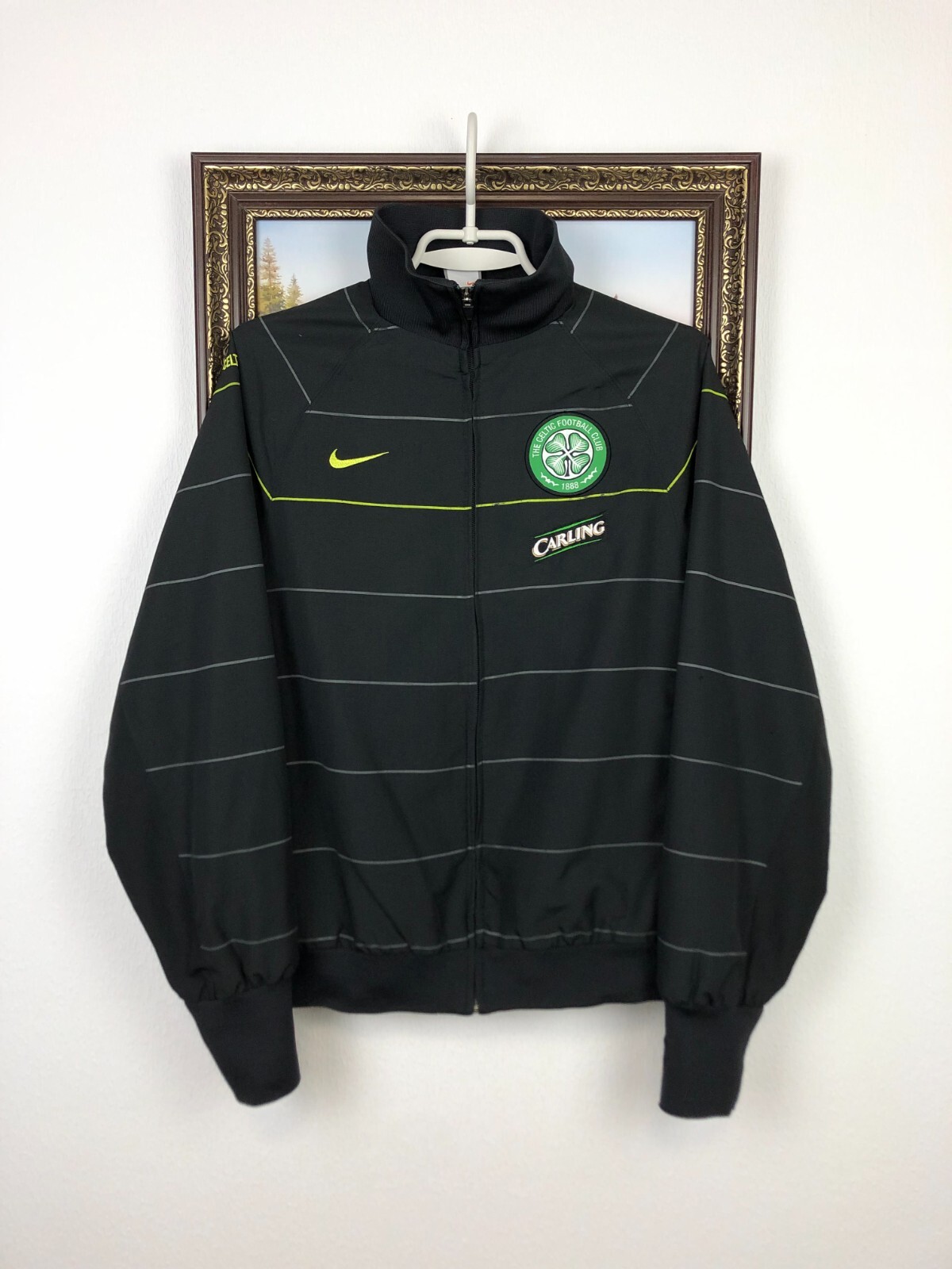 Celtic FC Nike シャツ Mサイズ 黒 Vintage Nike Celtic Football Jacket Soccer Track Top Mens