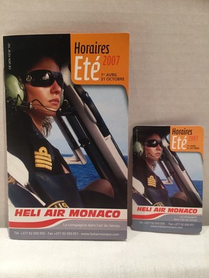 MONACO/FRENCH RIVIERA JETSET Hellicopter Flyers (2) Vintage for Heli Air Monaco