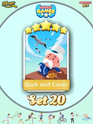 Monopoly Go - 5 Star Sticker - Set 20 - Duck And Cover