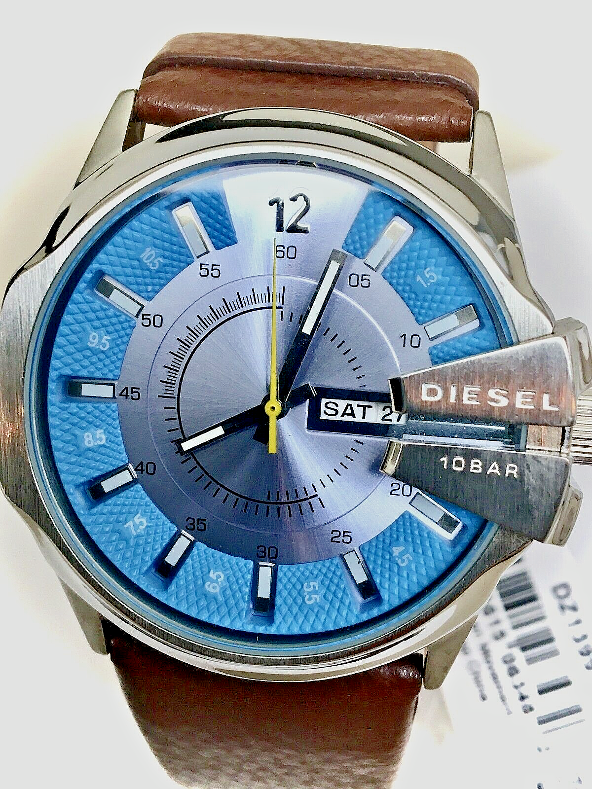 Diesel Men's DZ1399 Blue Dial Brown Calfskin Strap NO BOX
