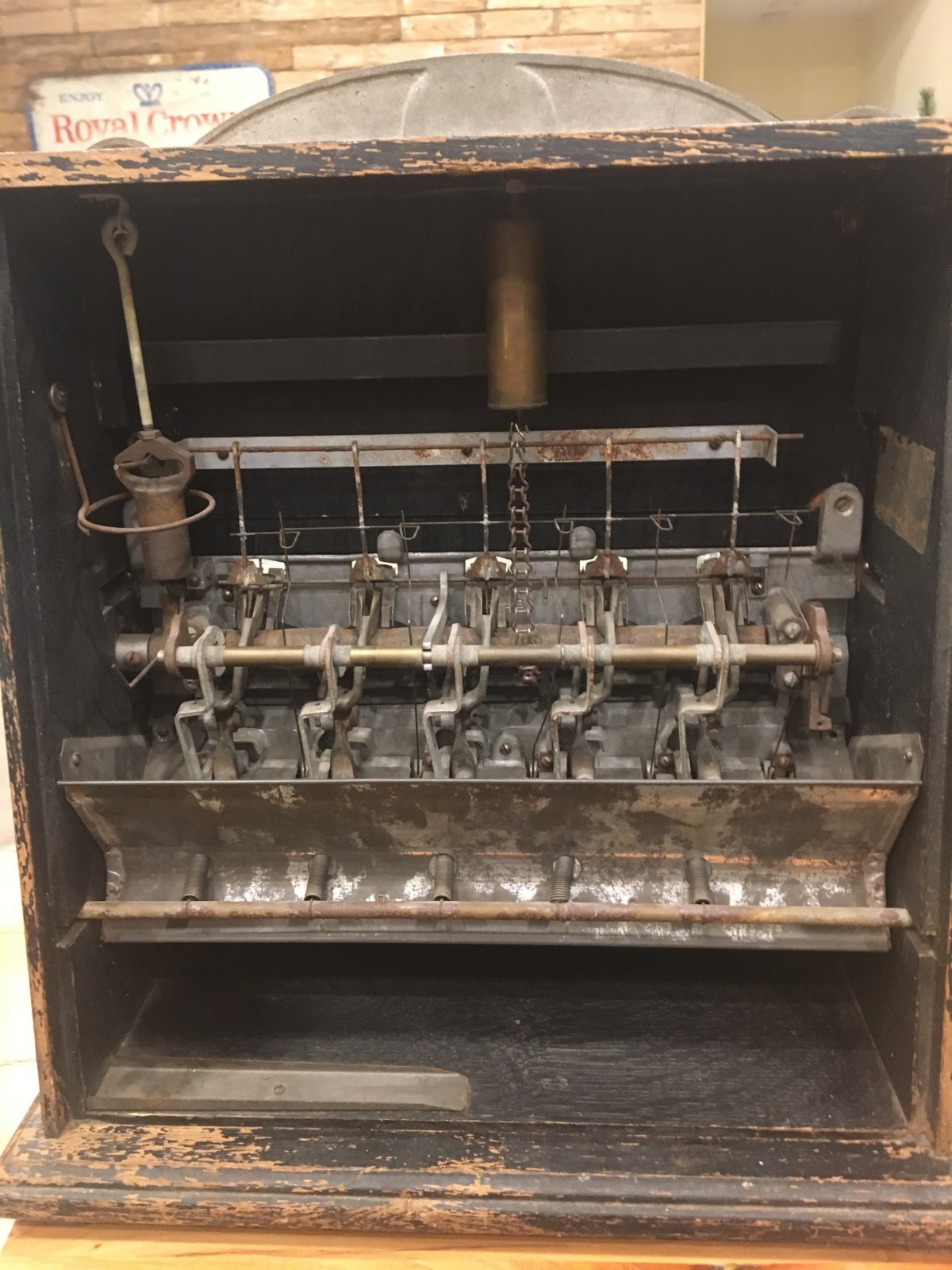 VINTAGE 1930 A.B.T. CASINO PENNY COIN FLIP TRADE SIMULATOR SLOT MACHINE ORIGINA