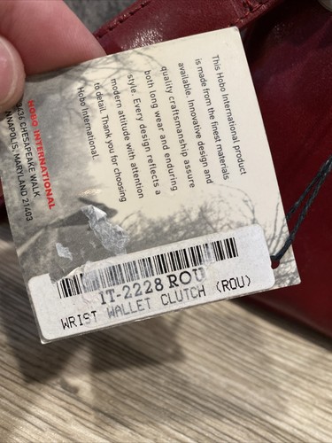 Hobo red leather wrist wallet clutch organizer