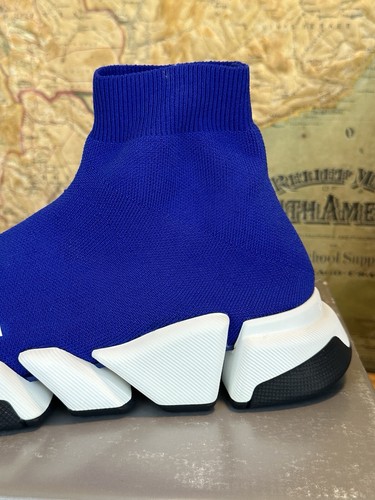 BALENCIAGA BALENCIAGA SPEED 2.0 KNIT SOCK SNEAKER BLUE 617239 SZ 43