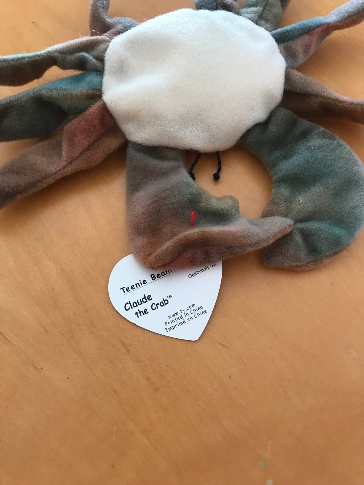 TY TEENIE BEANIE BABY CLAUDE THE CRAB 1993  WITH TAG
