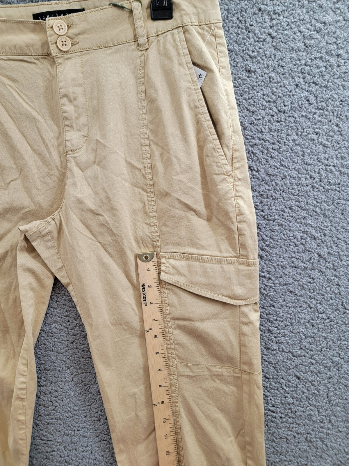 Sanctuary Rebel Cargo Pants Women's 32 True Khaki Tapered Leg Button Zip Closure - Picture 9 of 17