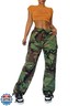 SDNGED Camo Cargo Pants for Women,Womens Drawstring Elastic Waist Cargo Pants with Pocket,Baggy Camouflage Pants for Women