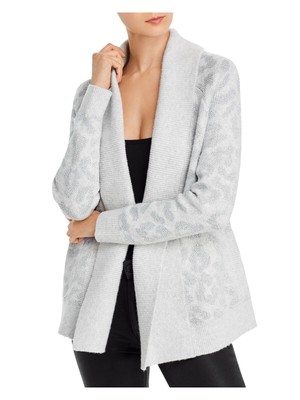 

Женский открытый кардиган с длинными рукавами и серебряным узором AQUA Размер, Серебряный