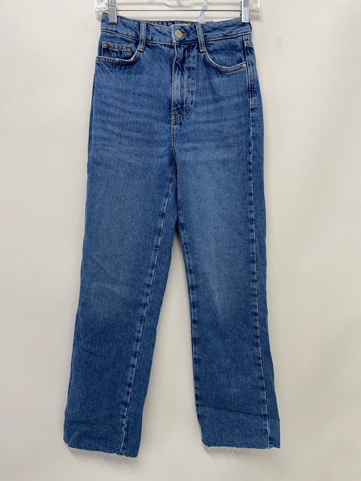 Zara Women 0 High Rise Straight Fray Hem Ankle Jeans Z1975 Zara Women 0 High Rise Straight Fray Hem Ankle Jeans Z1975