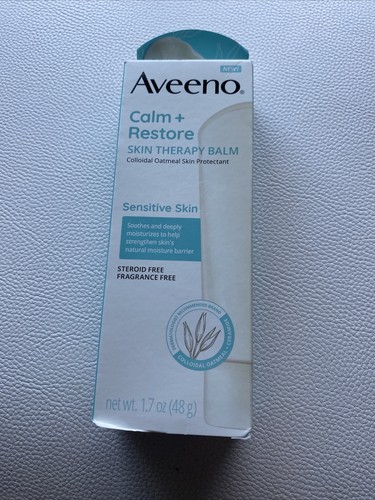 Aveeno Calm + Restore Skin Therapy Balm 1.7 oz Oatmeal Skin Protectant 05/2024^g