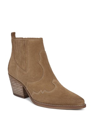 

SAM EDELMAN Женские коричневые кожаные ботильоны без шнуровки Goring Winona с круглым носком, 5,5 м, Коричневый, WINONA