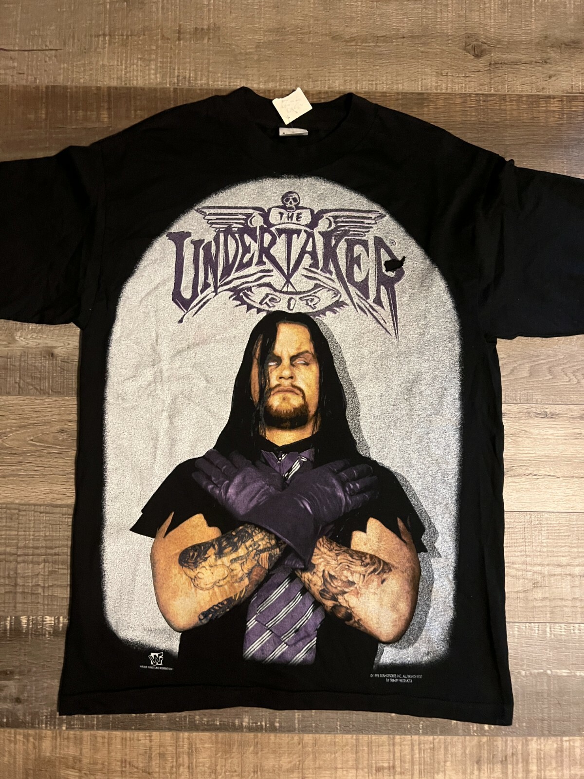 Vintage 1996 WWF Undertaker Huge Graphic Shirt SIZE MEDIUM