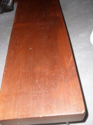 Mahogany Table/Bench Iron Legs Umanoff, Nelson, Eames Knoll Era