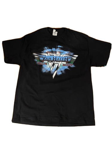 Van Halen 2007 tour black T-shirt David Lee Roth Eddie Alex
