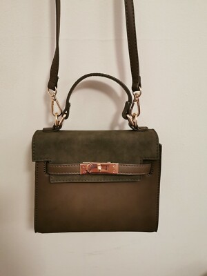 Francesca's Olive Green Structured Small Women's Handbag