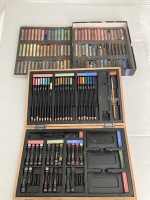 90 + sticks Artist Soft Pastels Mungyo Korea Gallery + Colored Pencils preowned