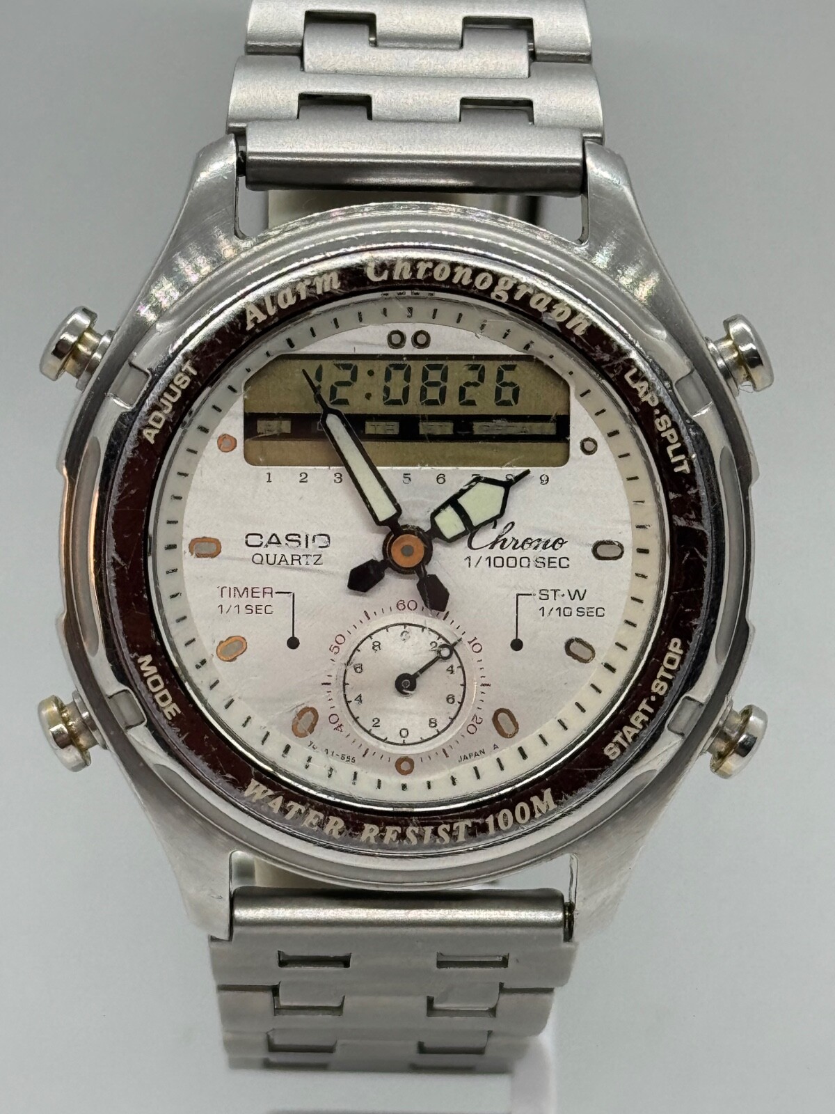ヴィンテージカシオ　腕時計　クロノグラフ　AW-600 Vintage Casio AW-600 Wrist Watch Module 373 Mans Alarm