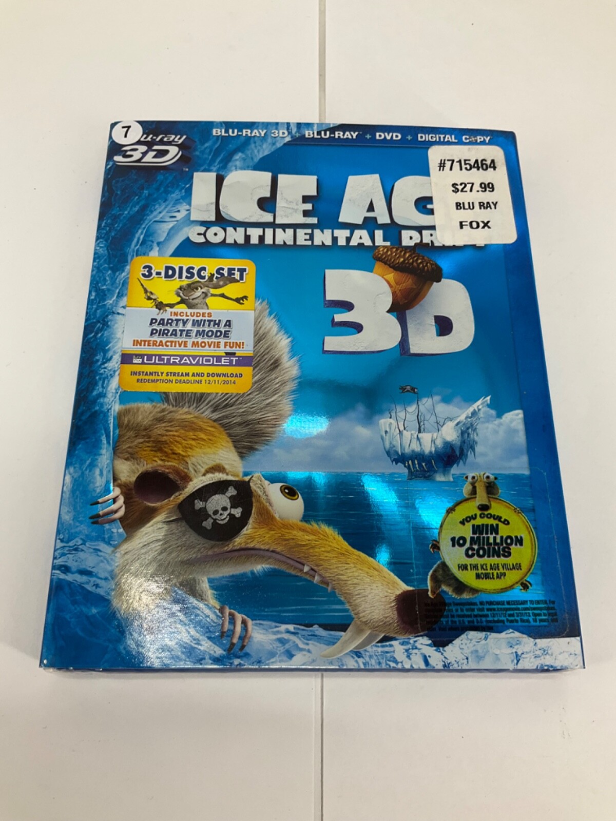 Ice Age Continental Drift Blu-Ray DVD 2012 3-Disc Set