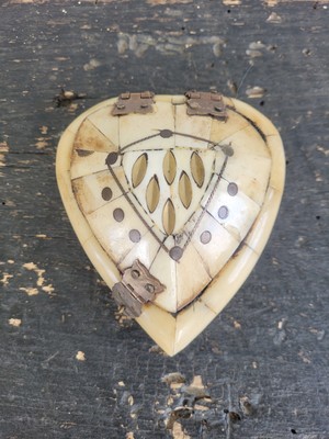 Beautiful Vintage Camel Bone-Tear Jerker Chest, Heart Shaped Trinket/Jewelry Box